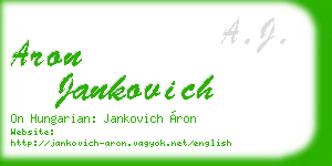 aron jankovich business card